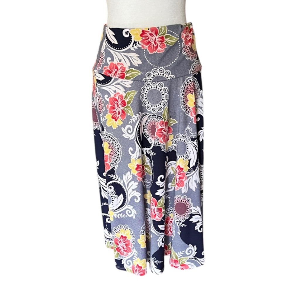 Elizabeth & Nicole Floral Paisley Print Midi Skirt